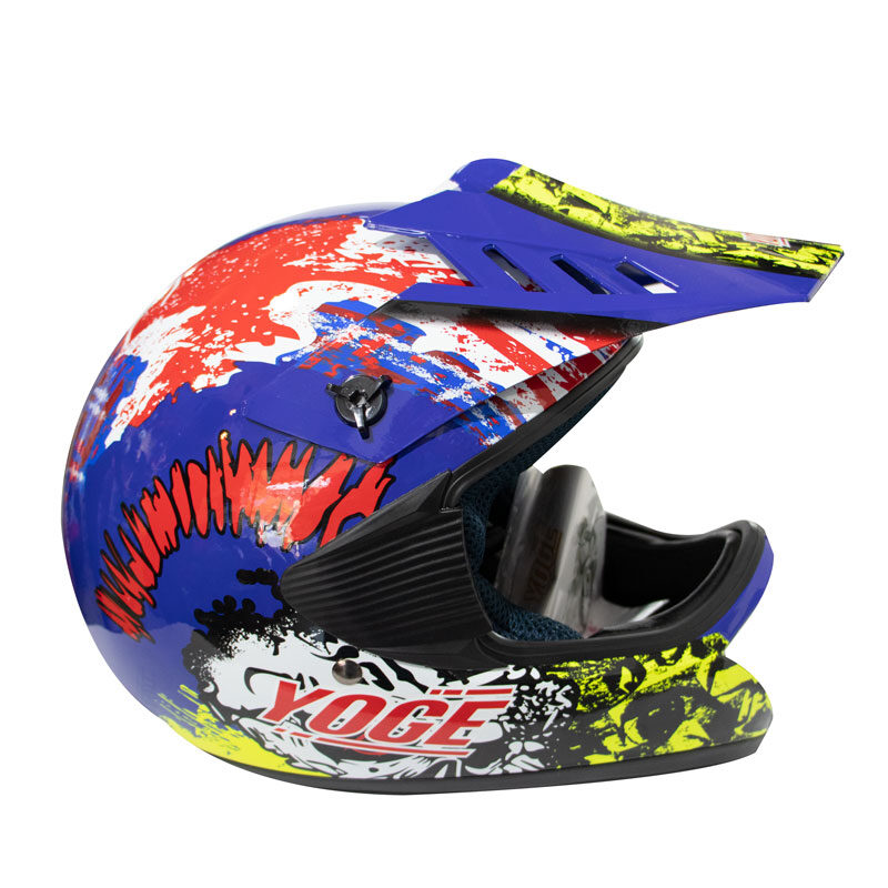 CASCO CROSS NIÑO YOGE BLUE SKULL SOUL