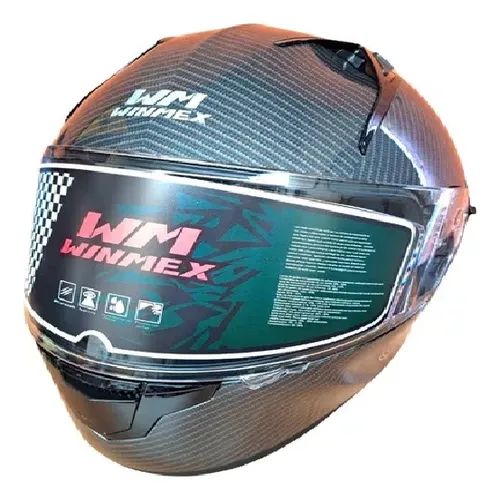 CASCO CERRADO C/BLUETOOTH T-XL FIBRA DE CARBON WINMEX