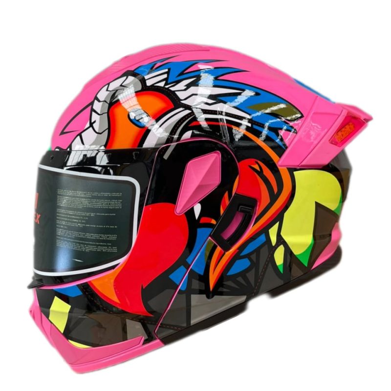 CASCO ABATIBLE CON LUZ AGUILA ROSA WINMEX